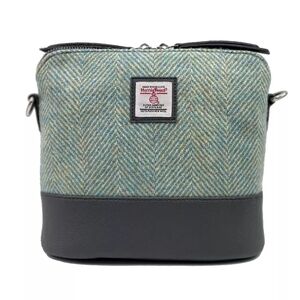 Green Herringbone Harris Tweed Crossbody Bag